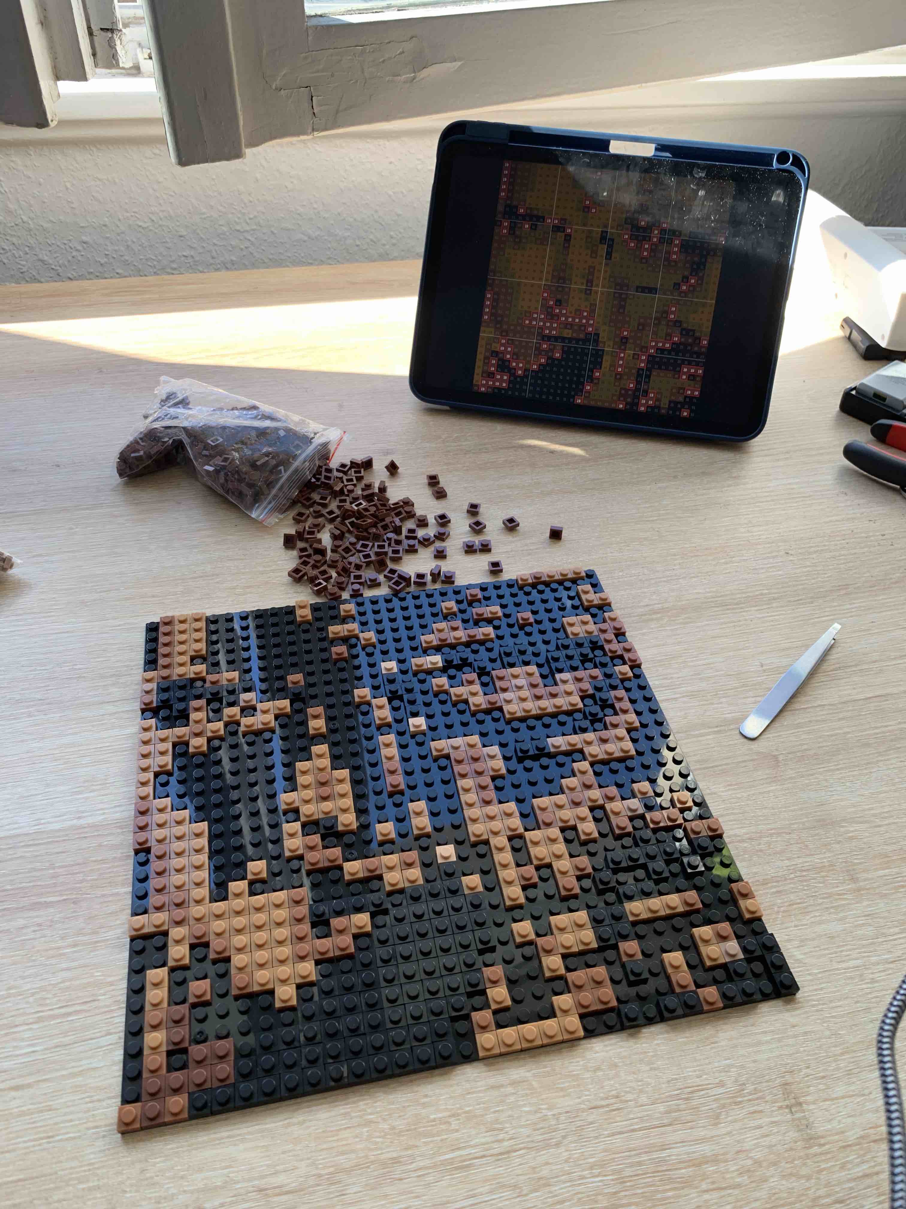 Détail des briques et des couleurs